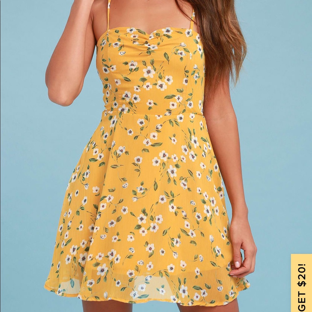 Mustard yellow summer dress